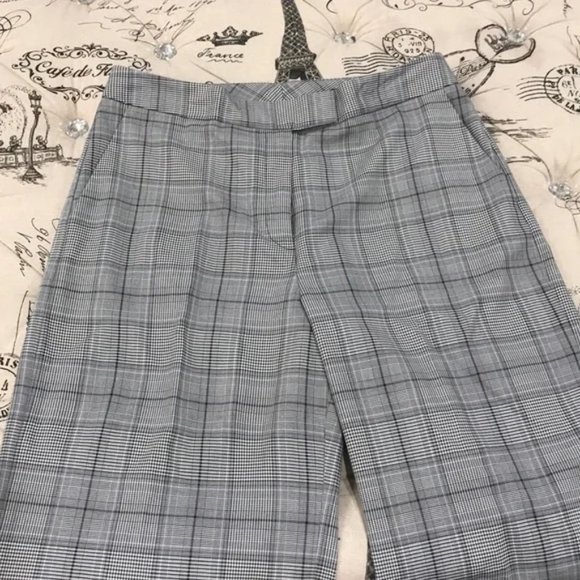 HALOGEN Plaid Wide Leg Crop Pants - Picture 3 of 7